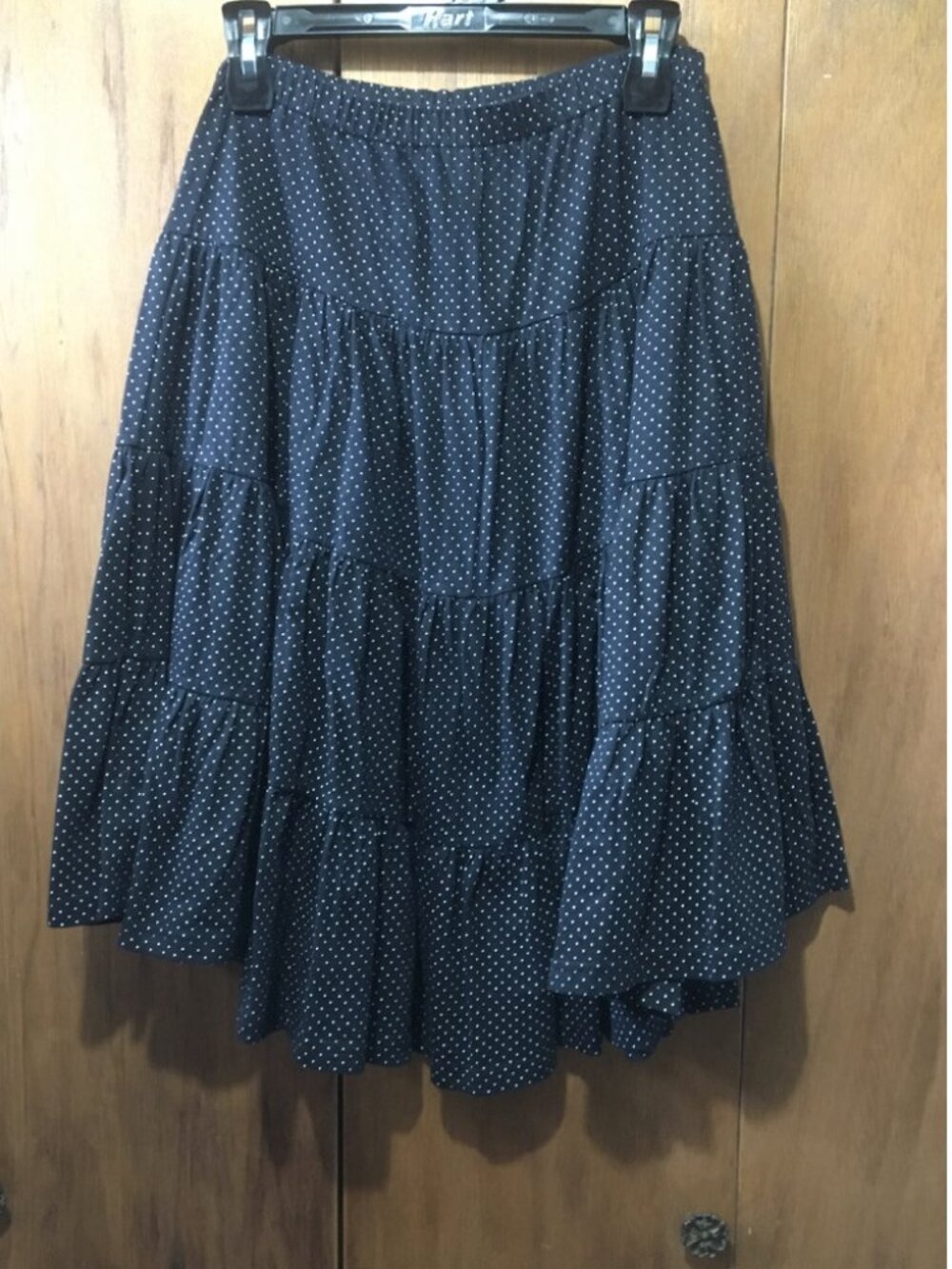 Navy Polka Dot Tiered Skater Skirt - Women's